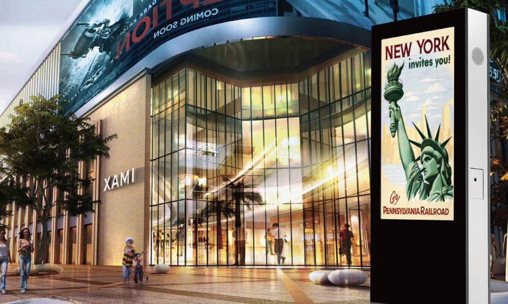 屋外用自立式広告タッチモニタ